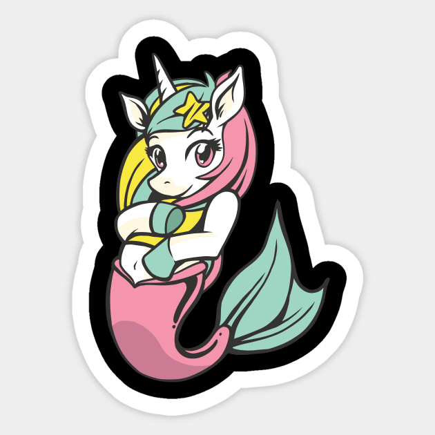 Mermaid Unicorn Sticker by Imaginariux